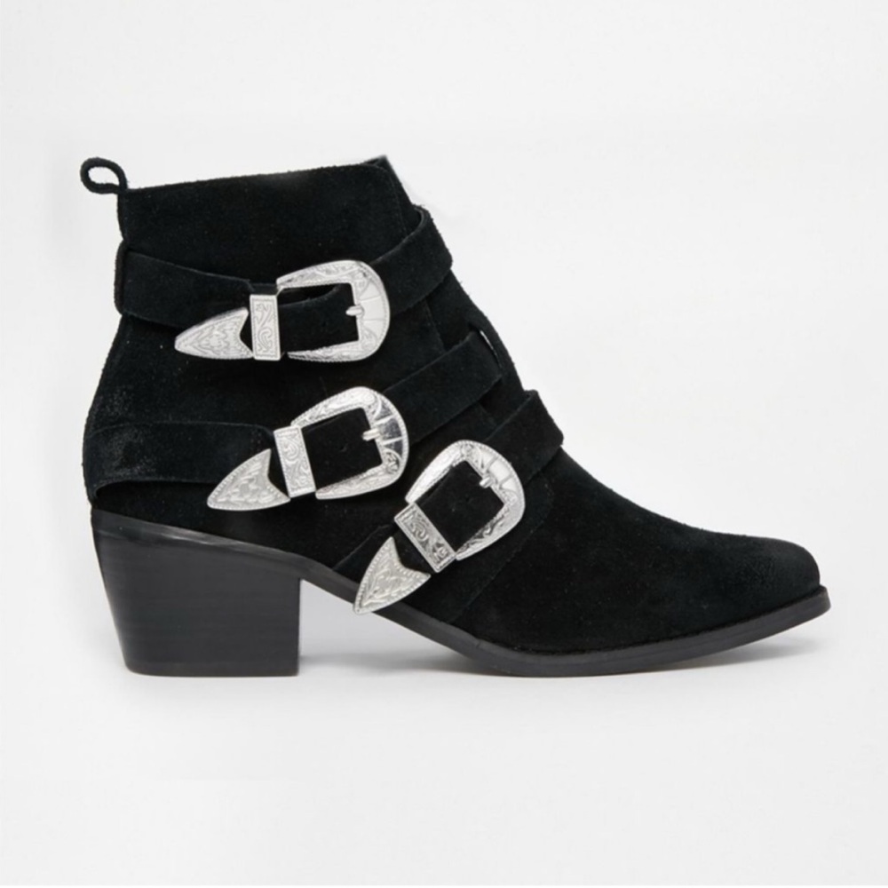 ASOS Rocker And Roller Western Buckle Ankle Boots Size 6. - Picture 2 of 13